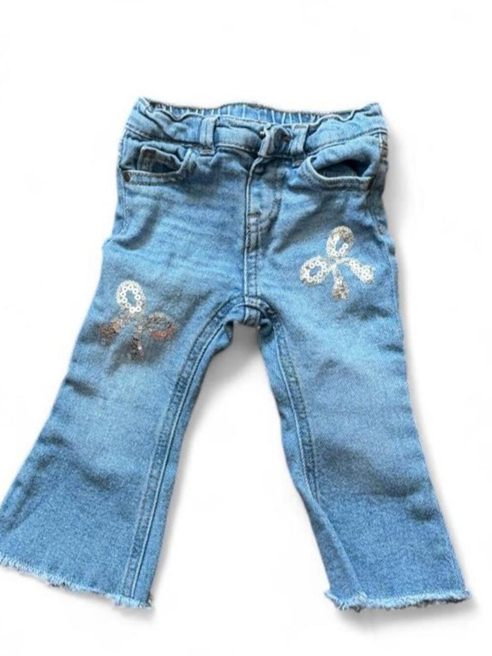 Wonder Nation Baby Girl Jeans with Sparkly Bows 12M